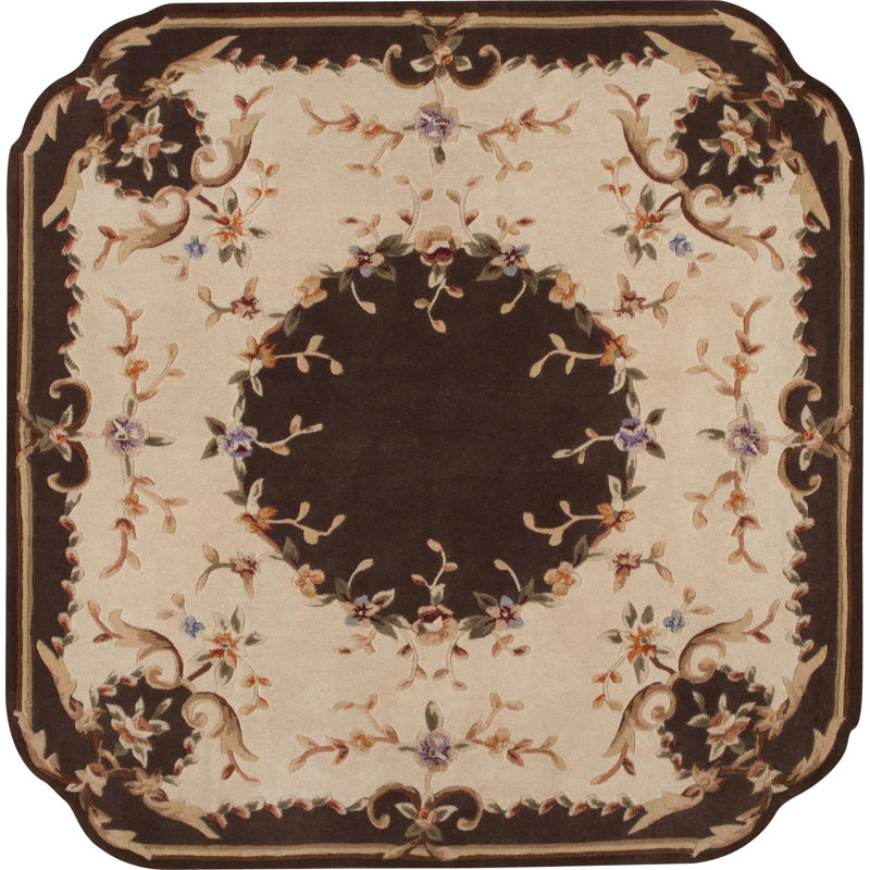 Belvedere Wool Floral Indoor Rug, Square 6'