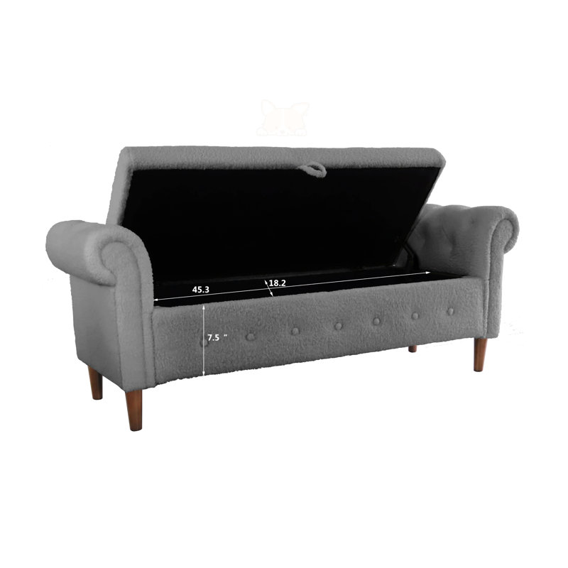 House of Hampton Multifunctional Storage Rectangular Sofa Stool ...