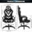 Hoffree Massage Ergonomic Gaming Chair with Bluetooth Speakers and RGB LED Lights-100105945