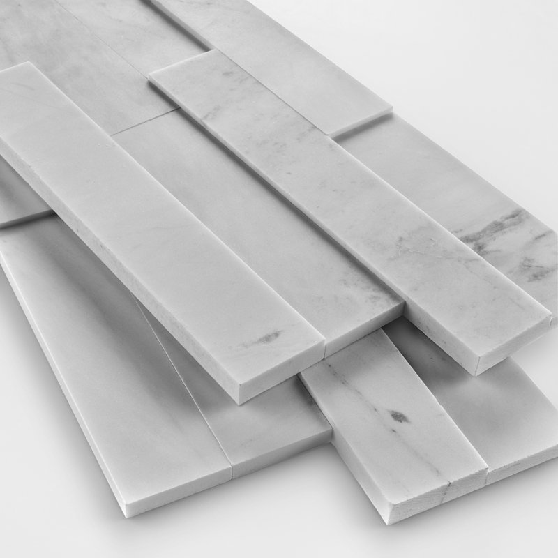 Cliffside Panel 8in.x22in. Honed Marble Wall Tile, Porcelain
