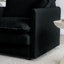 Fauteuil simple en chenille noire - confortable pour la vie et la chambre à coucher