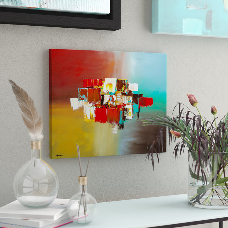 « spanning-barrières » par cguedez oil, reproduction d’art sur toile, H 16 po x l 20 po x P 1,5 po