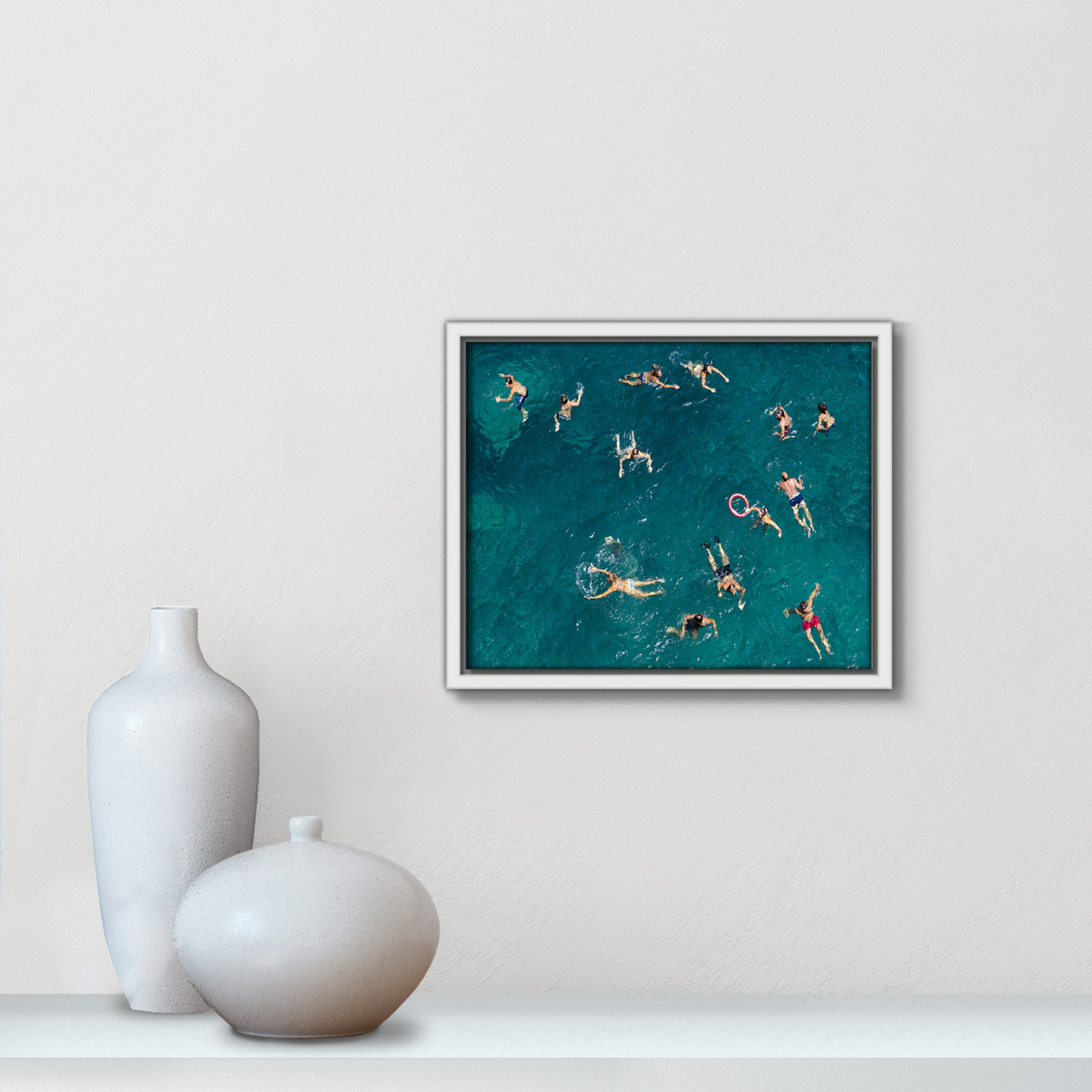Norvell "Tonti" Print by Tonti, White Framed Canvas, 9.5" H x 11.5" W x 2" D