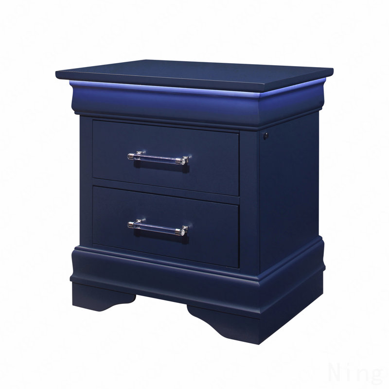 Table de chevet avec DEL, Bleu