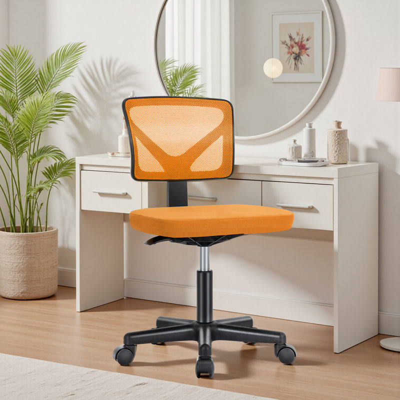 Chaise de bureau en filet Ovidia, Orange