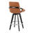 Whitacre 26" Fixed-Height Camel Faux Leather Counter Stools with Black Wood Legs & Round Footrest-113645589
