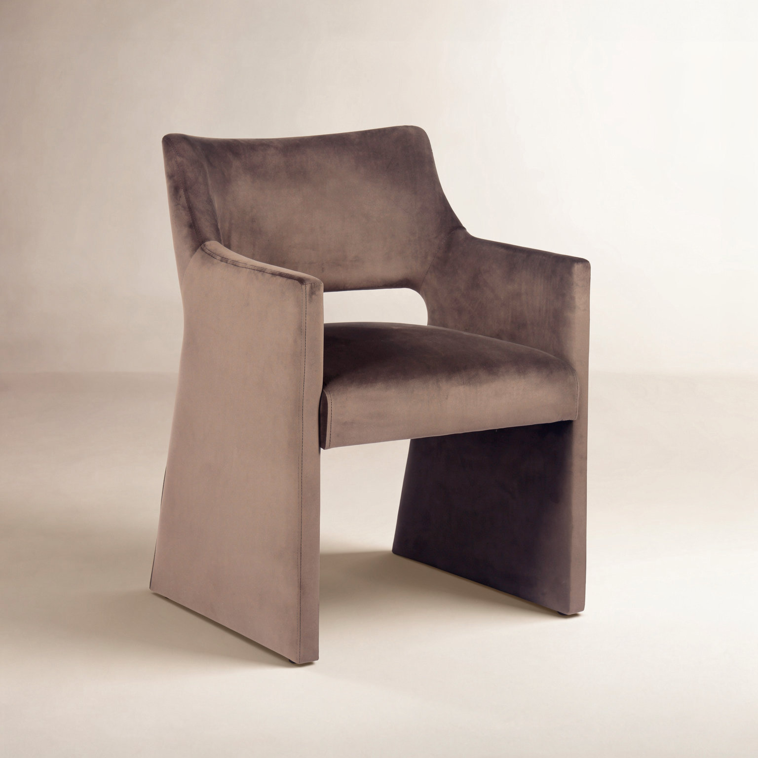 Velvet Armchair, Brown