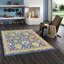 Oushak Camouflage Area Rug in Blue