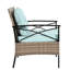Mobilier de patio saisonnier: 4 pe avec table d'extérieur en métal noir: 4 et coussins