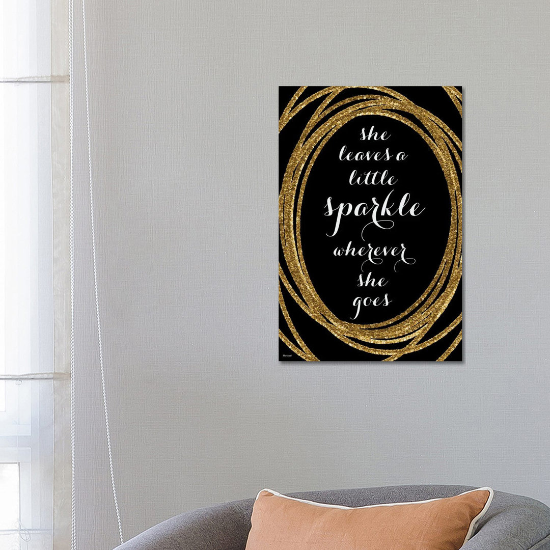 She Leaves A Little Sparkle In Gold And Black von Blursbyai - Gallery-Wrapped Canvas Giclée on Canvas