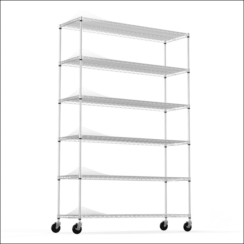 6 Tier Wire Shelving Unit, (6 Shelves) 82"H x 18"W x 48"D