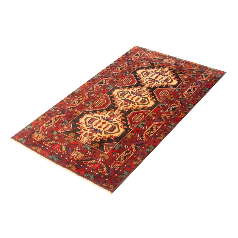 Tapis brun clair Teimani 3 pi 8 po x 6 pi 8 po