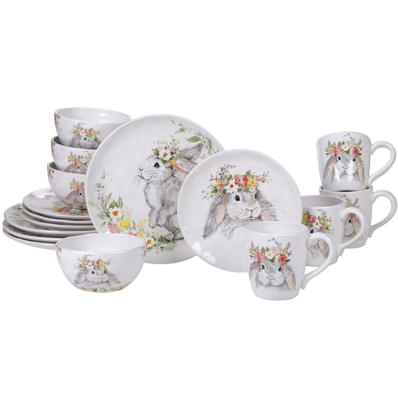 Certified International Sweet Bunny 16Pc Dinnerware Set
