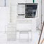 Ensemble de coiffeuse 37 "avec miroir coulissant à DEL et prise de courant - Ensemble de coiffeuse lumineuse avec tabouret