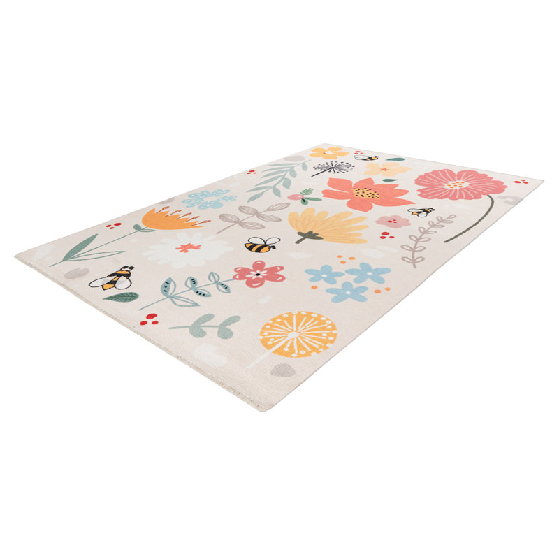 Greta Rectangle 115 cm x 170 cm Floral Dhurrie