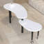 Table basse rotative 2 pièces avec plateau en pierre frittée moderne