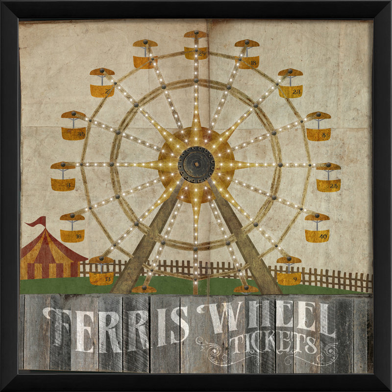 « ferris wheel », impression encadrée, Blanc
