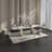 79~119" Cora Rectangular Dining Table, Ceramic Top & Golden Champange Finish