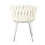 2 chaises de salle à manger modernes en lin blanc - Pieds en métal électroplaqués, ergonomiques et élégants pour la chambre à coucher, assise éponge épaisse, base, réglable, antidérapante, silencieuse, hauteur réglable, silencieuse, silencieuse-1732854289-1732854290