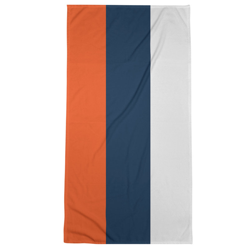 Beach Towel, Dark Orange/Navy Blue/Off White