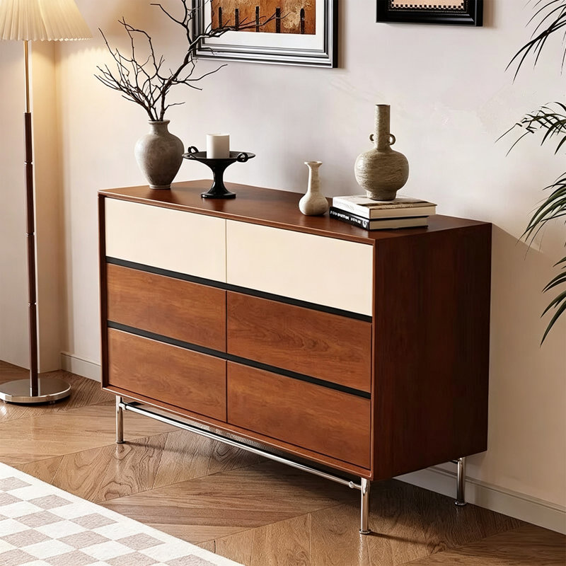 Color Blocked Stainless Steel Buffet Table