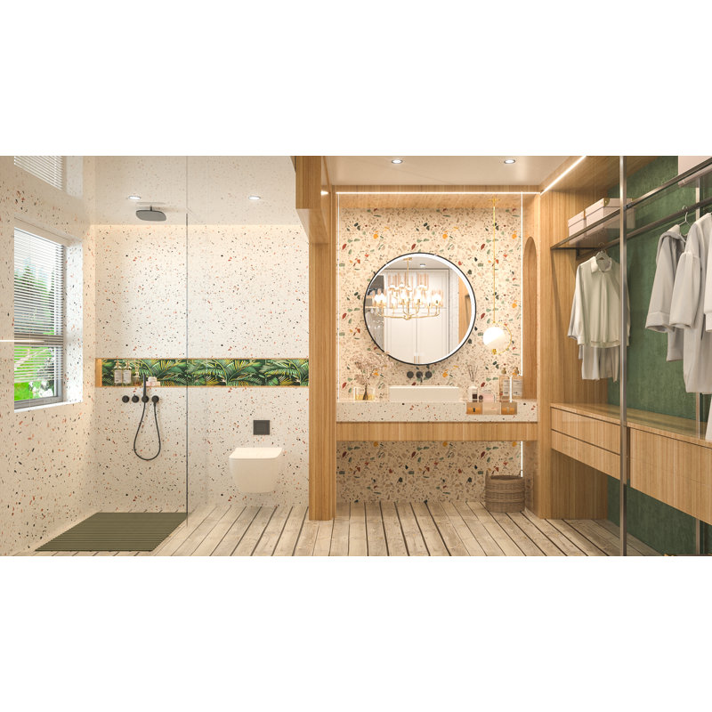 Akhiya Black Metal Frame LED Round Vanity Mirror with Lights, with Anti-Fog Dimmable Function, 28" x 28"