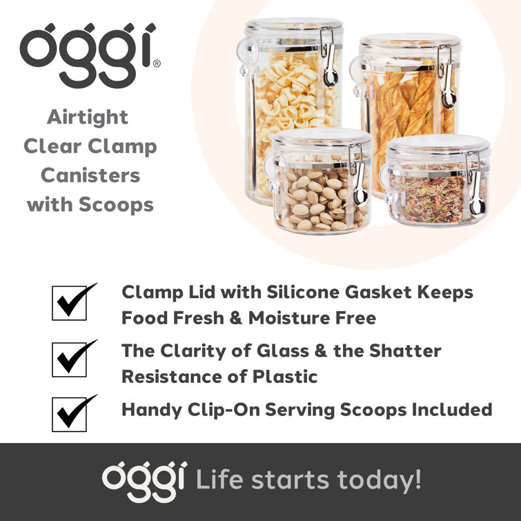 OGGI Set of 4 Airtight Acrylic Canisters - Kitchen & Company