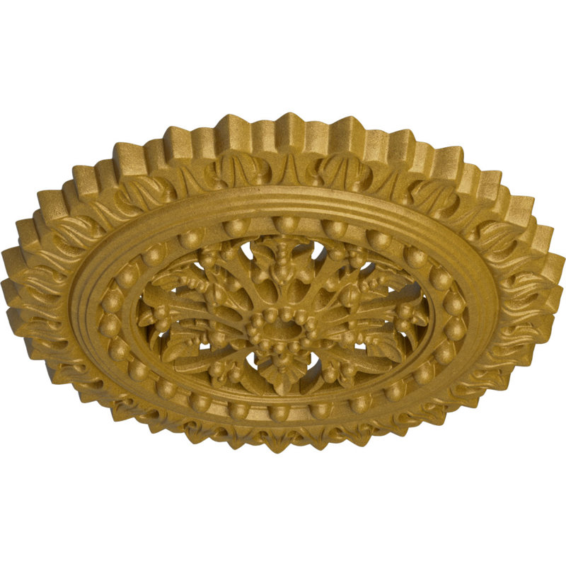 Médaillon de plafond H 18 1/2 po x l 18 1/2 po x P 1 1/2 po Sellek, Or du Pharaon