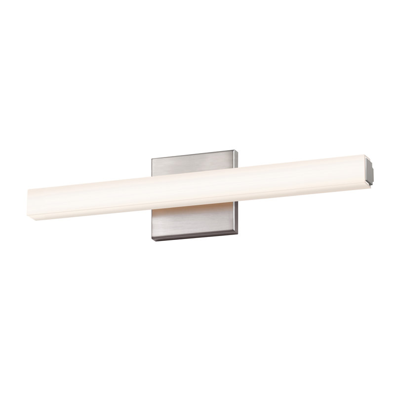 SQ-bar 1 - Light LED Bath Bar, Satin Nickel