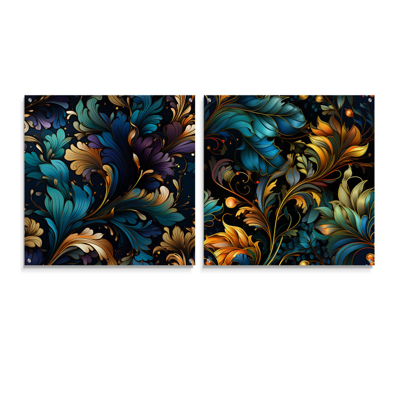 Shanklin - Ensemble de 2 art mural en verre acrylique, H 30 po x l 61 po