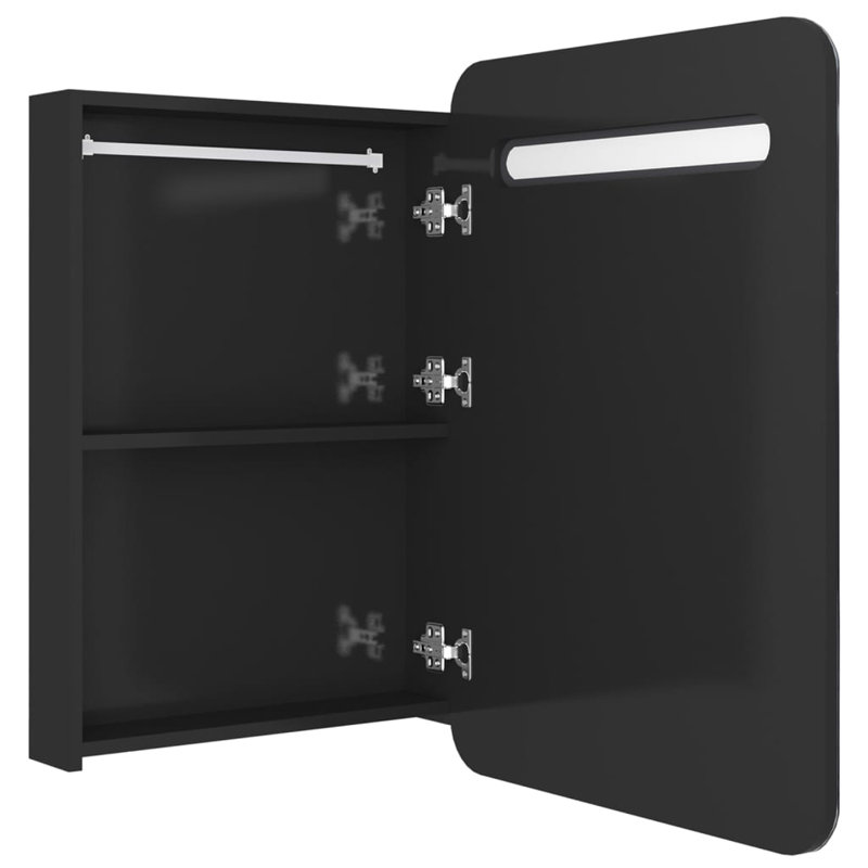 Lirah 600mm W 800mm H Surface Frameless Medicine Cabinet Mirror 2 Fixed, Shining Black