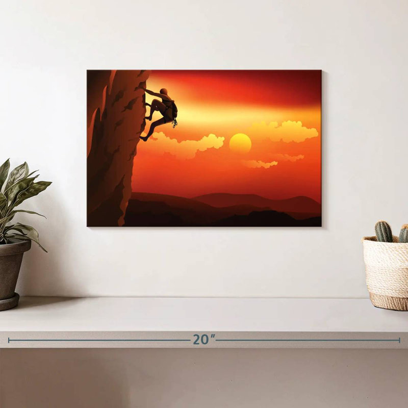 Senne Rock Climbing At Dusk, 8" H x 12" W
