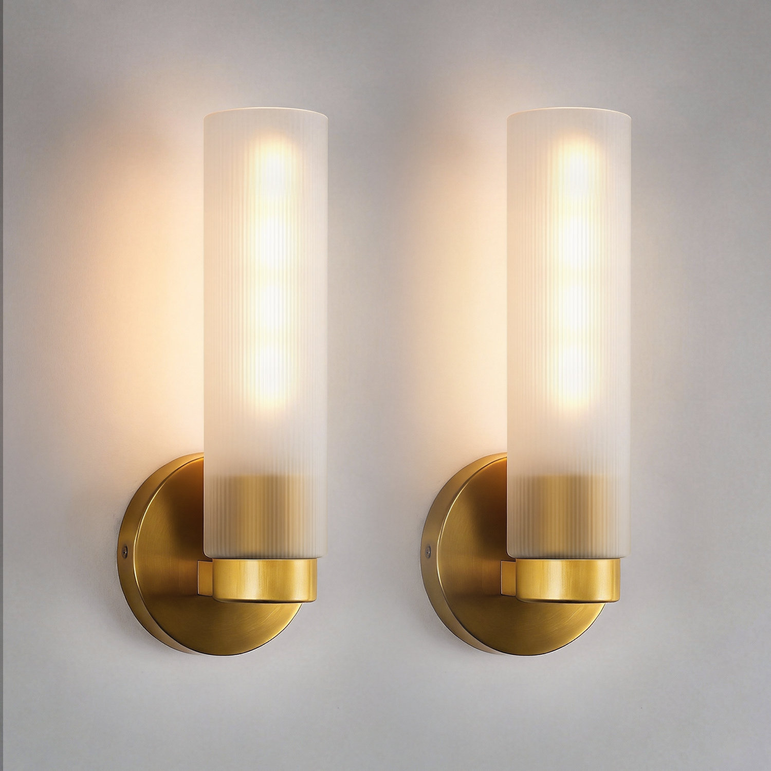 Latitude Run® 12Inch 1 - Light Golden Wall Sconce With Frosted Glass