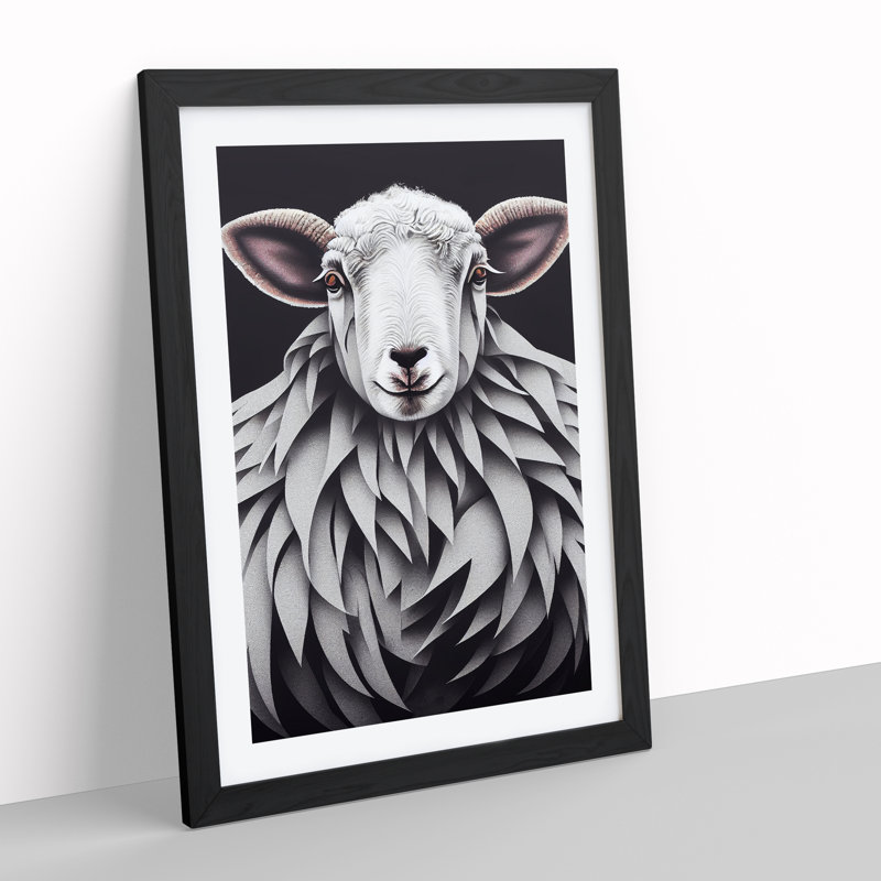 Marvellous Sheep - Framed Print, Black, 64cm H x 46cm W x 2cm D