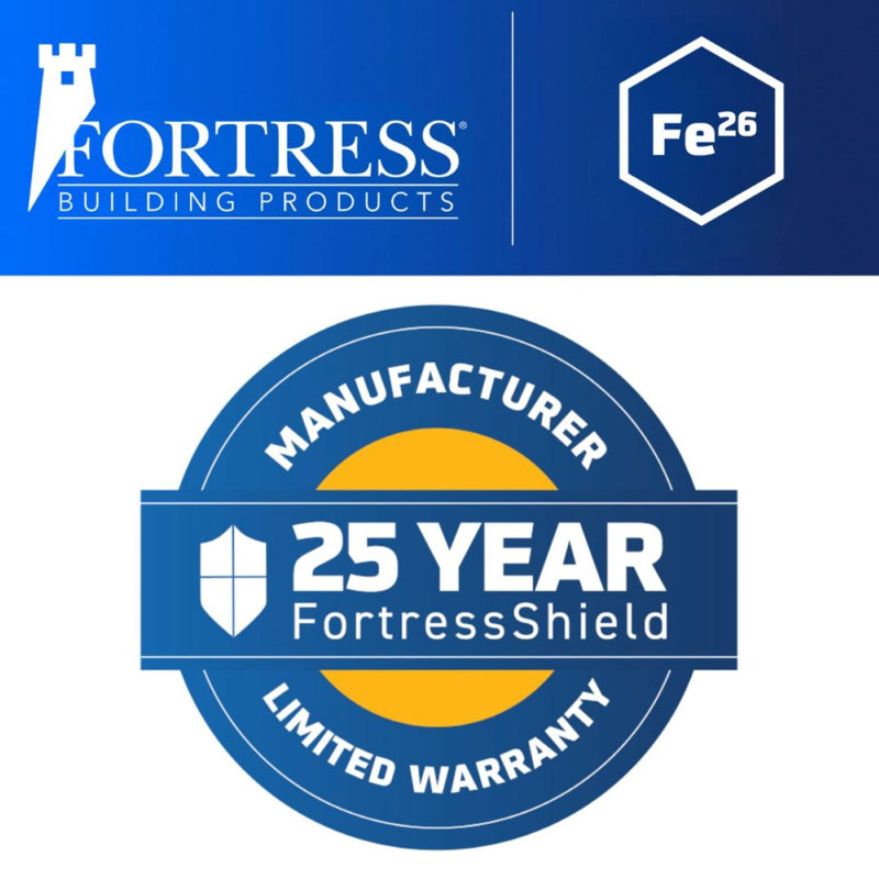 Fortress Black Steel 4.5 ft Railing Line Post with Brackets