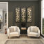 Décoration murale géométrique en métal avec cadre carré noir