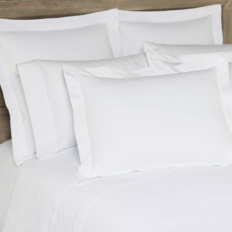 Perla Egyptian-Quality Cotton Duvet Cover, White, Queen Duvet Cover