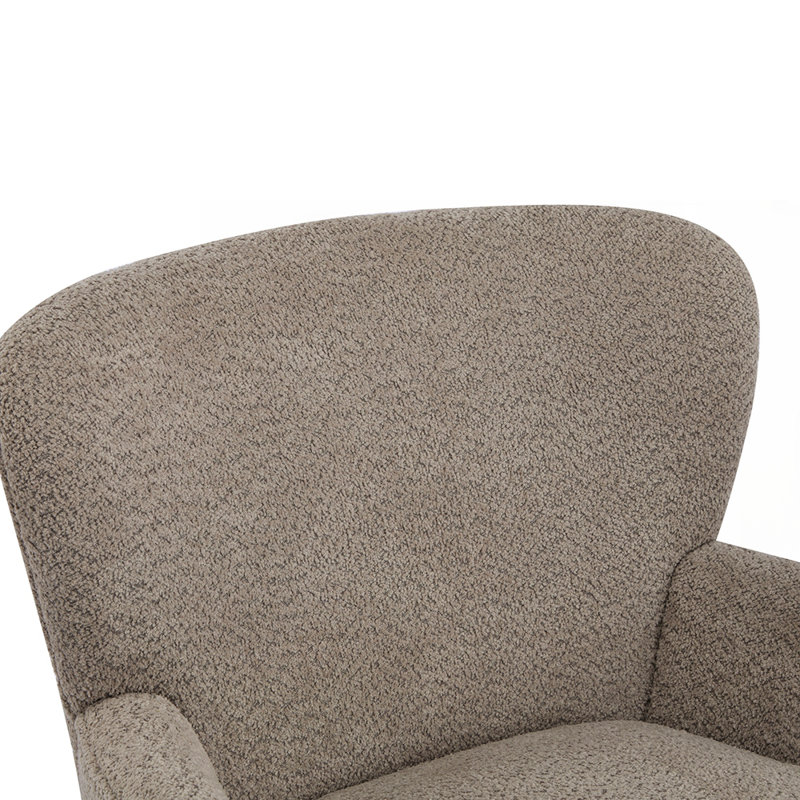 Fauteuil club rembourré Fleckenstein Boucle, Marron clair