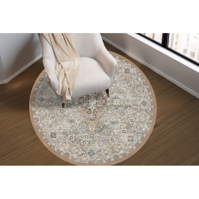 ANCIENT GARDEN 7.10 RD 57275-9285 BEIGE/MULTI, Round 7'10"