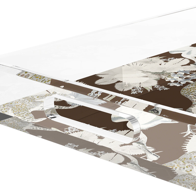 Leopard Walk Acrylic Rectangle Decorative Tray, Chocolate, 22.5"W x 14.5"D x 2"H