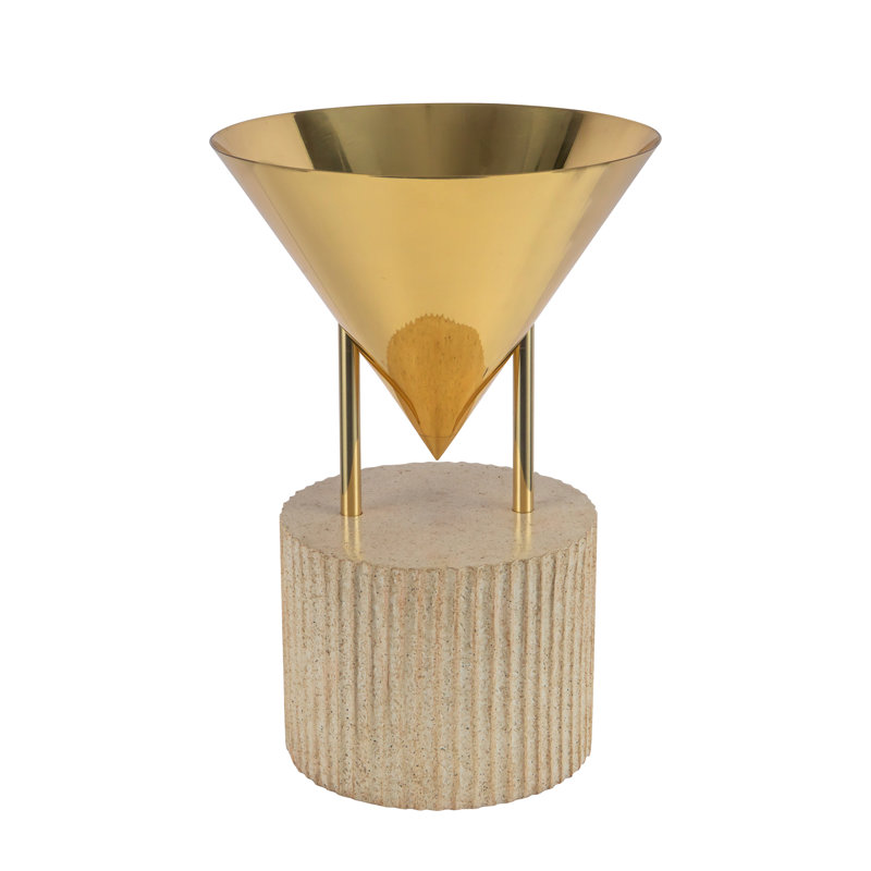 Versus 15-in Brass Table Lamp, Patina Brass