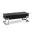 Table basse noire brillante et chromée avec plateau relevable