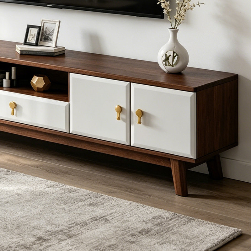 Meuble télé simple et pratique en bois, White