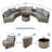 Durable Rattan Patio Sofas Set, Modern Half-moon Design For Entertaining