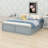 Solid Wood Platform Bed With Under-Bed Storage Drawers Space-Saving, No Box Spring Needed