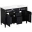Meuble-lavabo autoportant 48 po avec 4 tiroirs, 2 portes, tablettes réglables et poignées noires-118472227-118472224