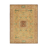 Rug & Kilim’S European Style Rug In Gold With Floral Patterns And Medallion