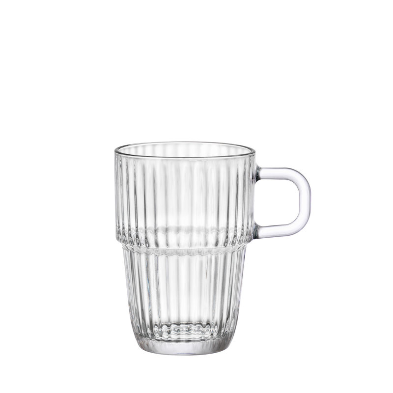 Barshine Stackable Tea or Coffee Glass Cups, 10.5