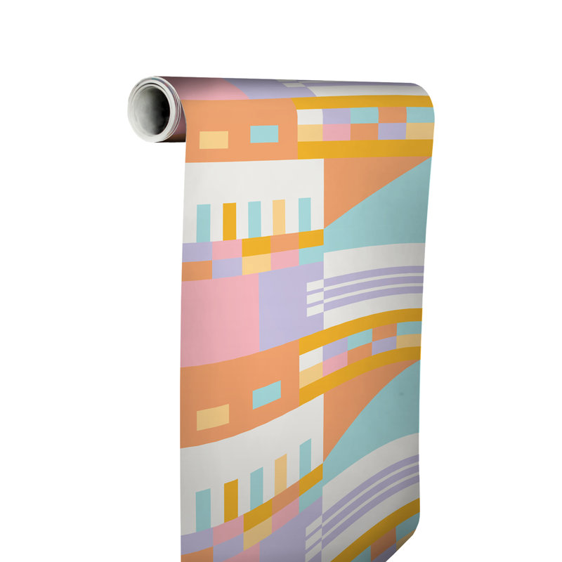 Papier peint adhésif multicolore, Orange