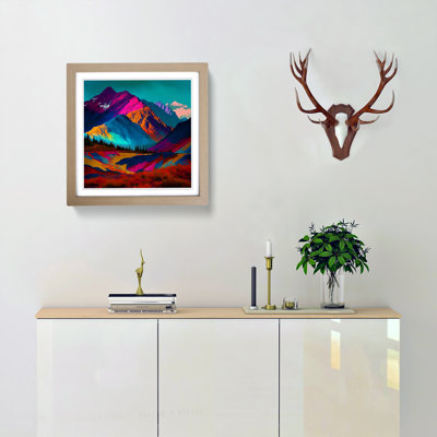 Mountain Colour Field - Single Picture Frame Print on Wood